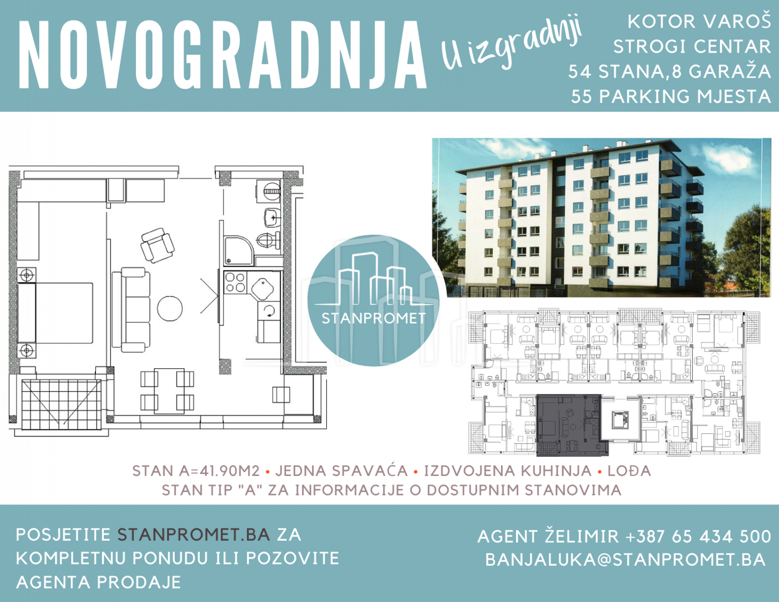 Novogradnja u izgradnji Kotor Varoš stanovi sa jednom i dvije spavaće sobeveć od 1755KM po m²