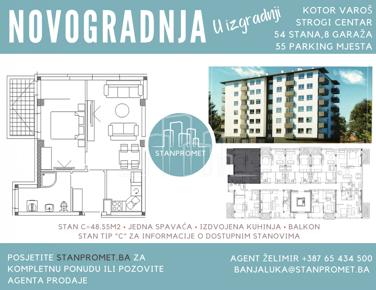 Novogradnja u izgradnji Kotor Varoš stanovi sa jednom i dvije spavaće sobeveć od 1755KM po m²