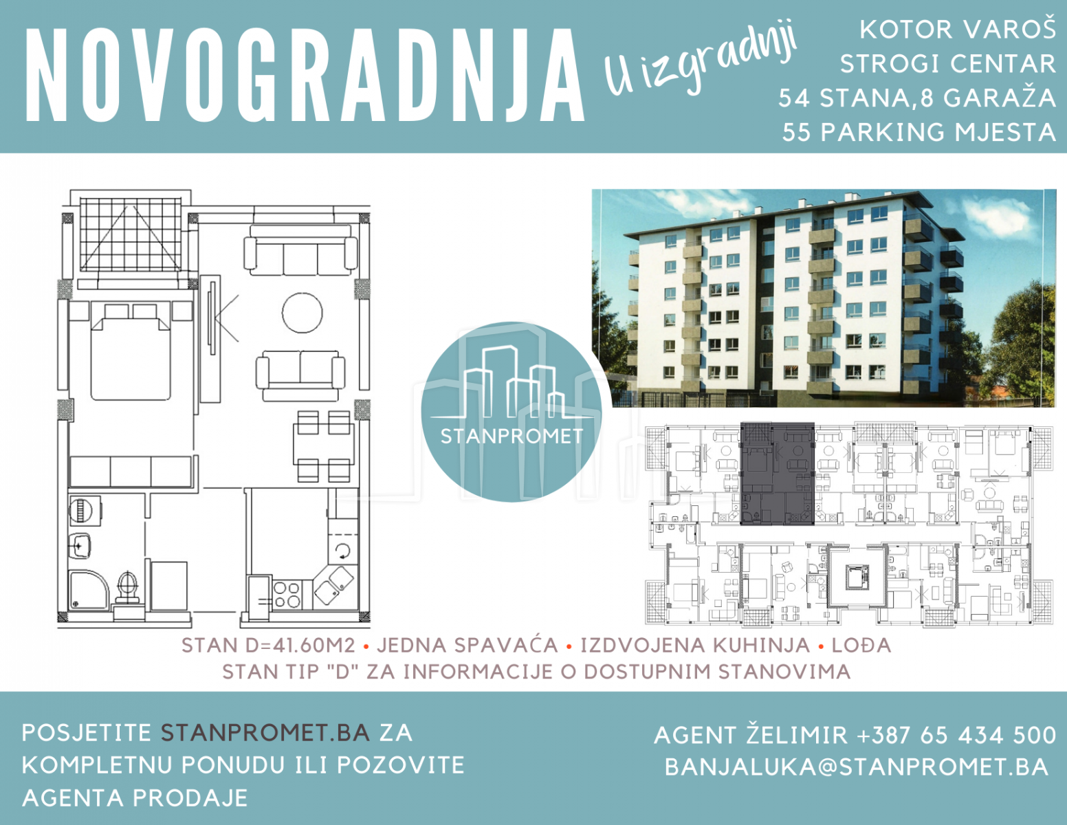 Novogradnja u izgradnji Kotor Varoš stanovi sa jednom i dvije spavaće sobeveć od 1755KM po m²