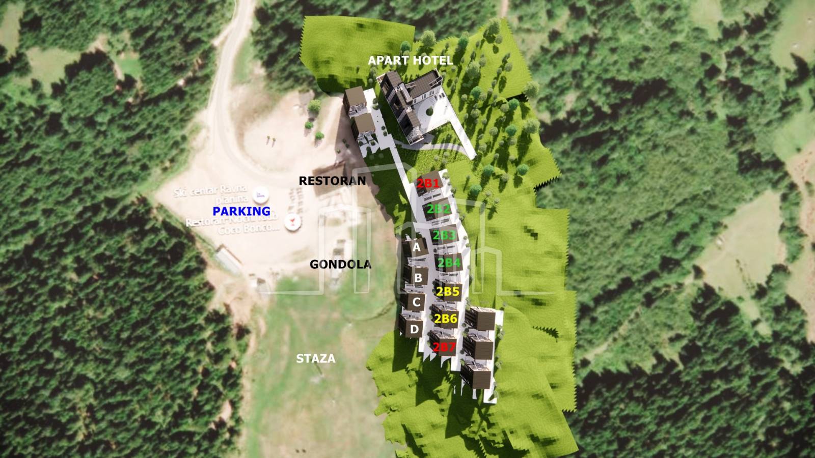 Apartman sa terasom i dvije spavaće u izgradnji Ski Centar Ravna Planina