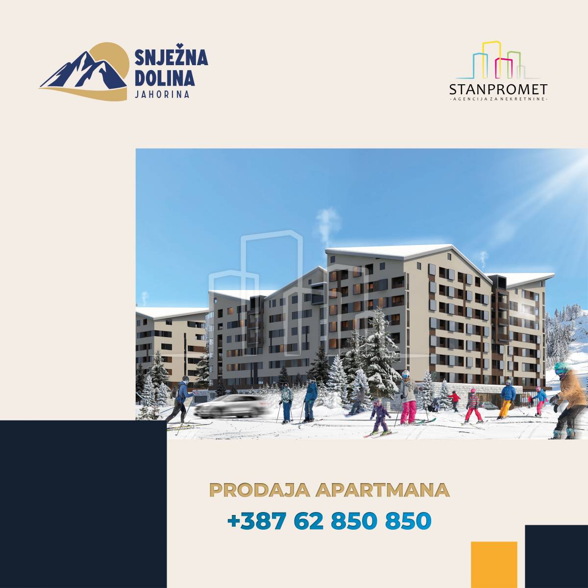 Studio apartman od 22,81 u izgradnji Snježna dolina Faza 2 Jahorina Lamela A2 i A1