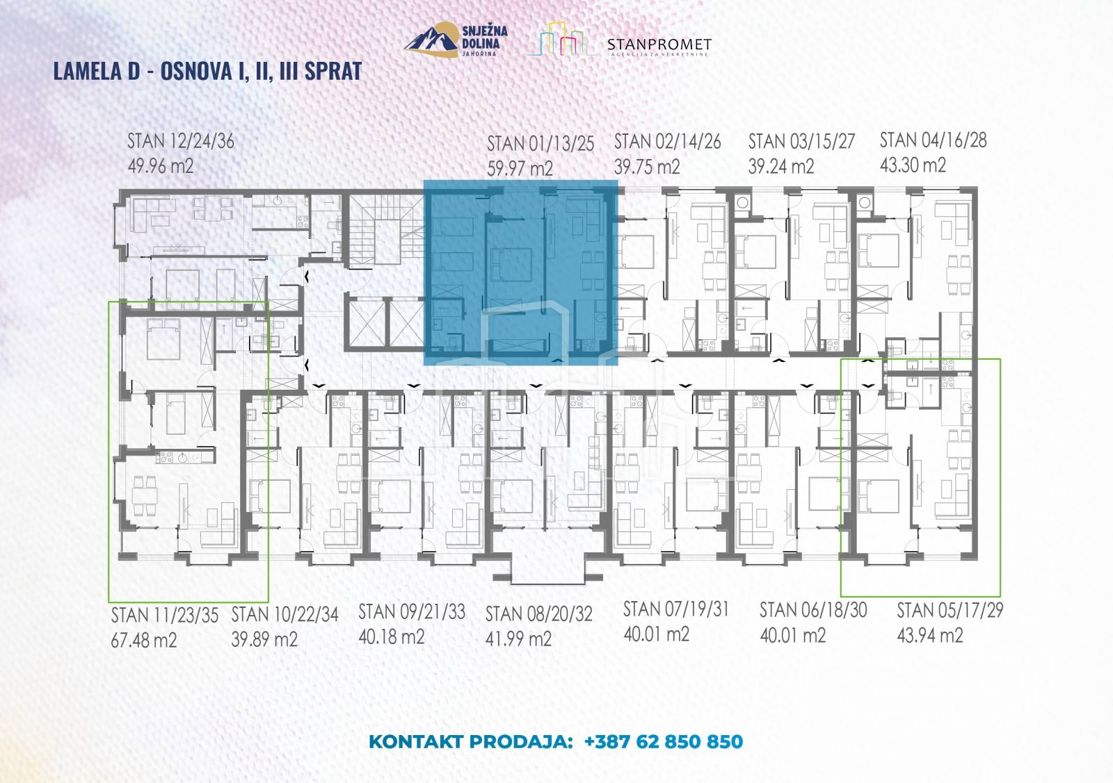 Apartman sa dvije spavaće sobe od 60m² u izgradnji Snježna dolina Faza 2 Jahorina Lamela D