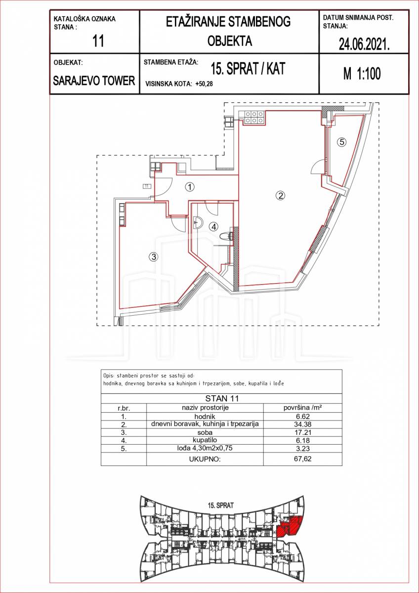 Sarajevo Tower 67.62m² dvosoban stan prodaja