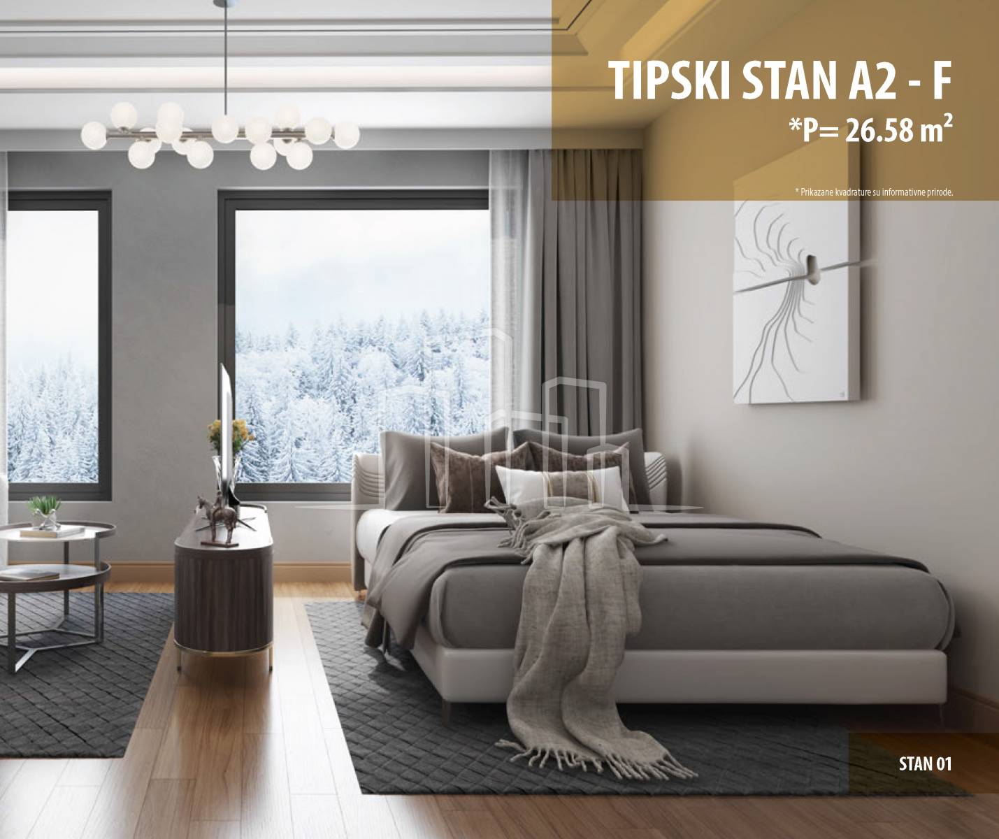 Studio apartman od 26,58 u izgradnji Snježna dolina Faza 2 Jahorina Lamela A1 i A2