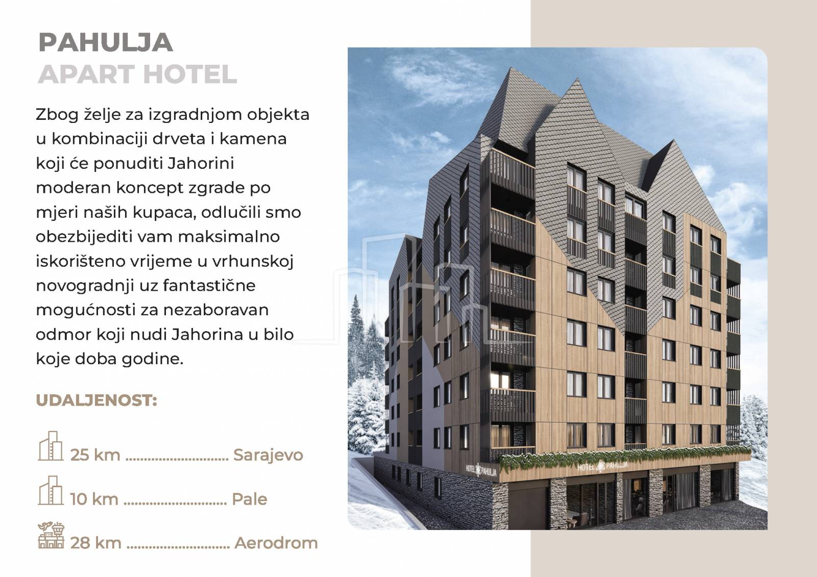 Apartman u izgradnji 40,64m² sprat 3 Jahorina Poljice ApartHotel Pahulja