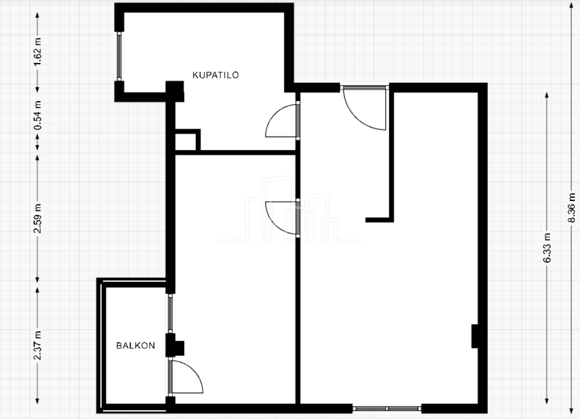 Novogradnja dvosoban stan dvostrane orijentacije  43.90m² Kotor Varoš