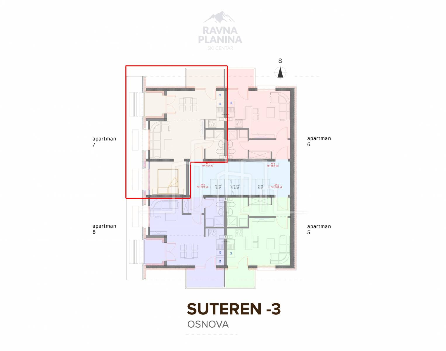 Apartman od 35,21m² u izgradnji Ski Centar Ravna Planina