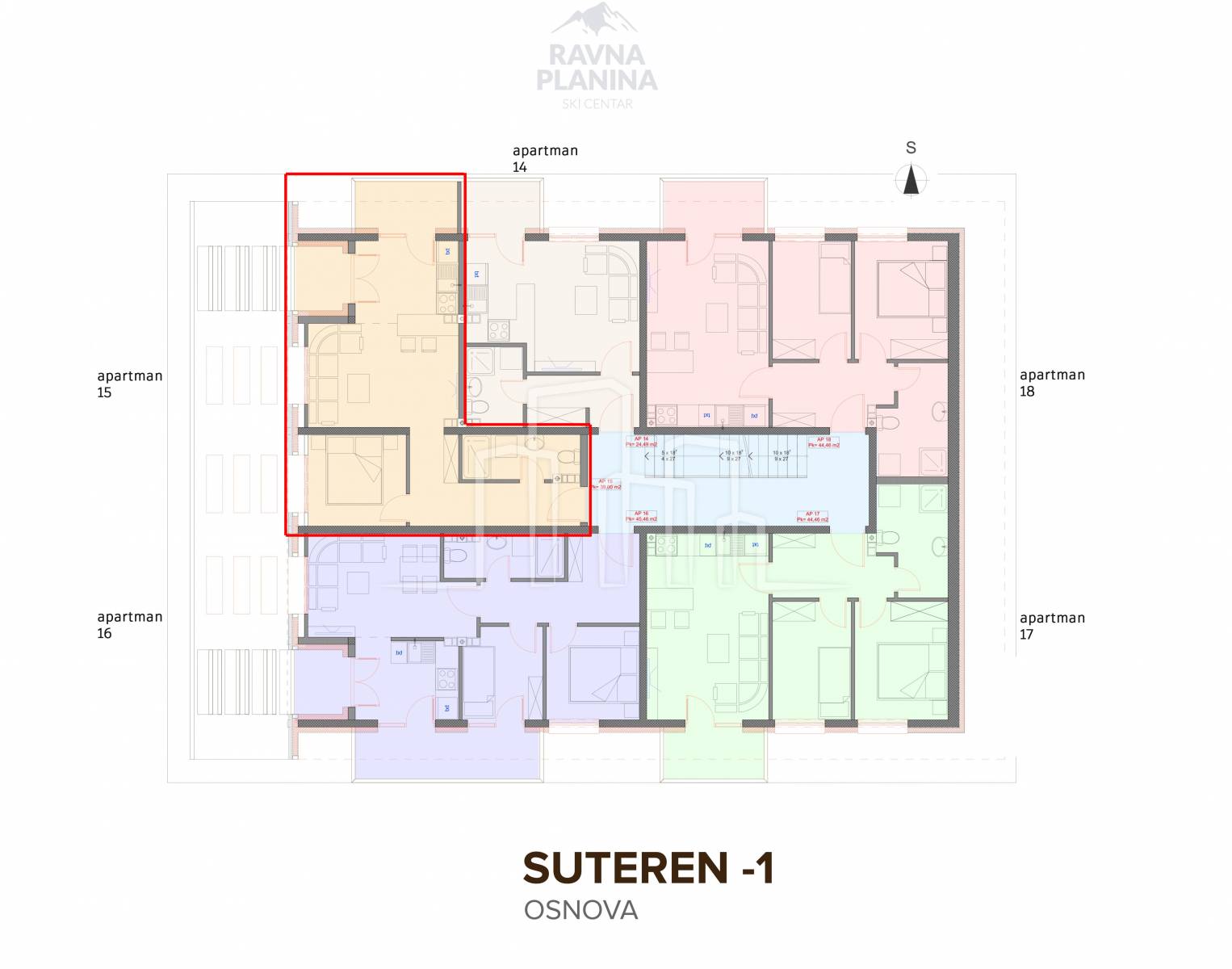 Apartman dvosoban komforan 39m² u izgradnji Ski Centar Ravna Planina