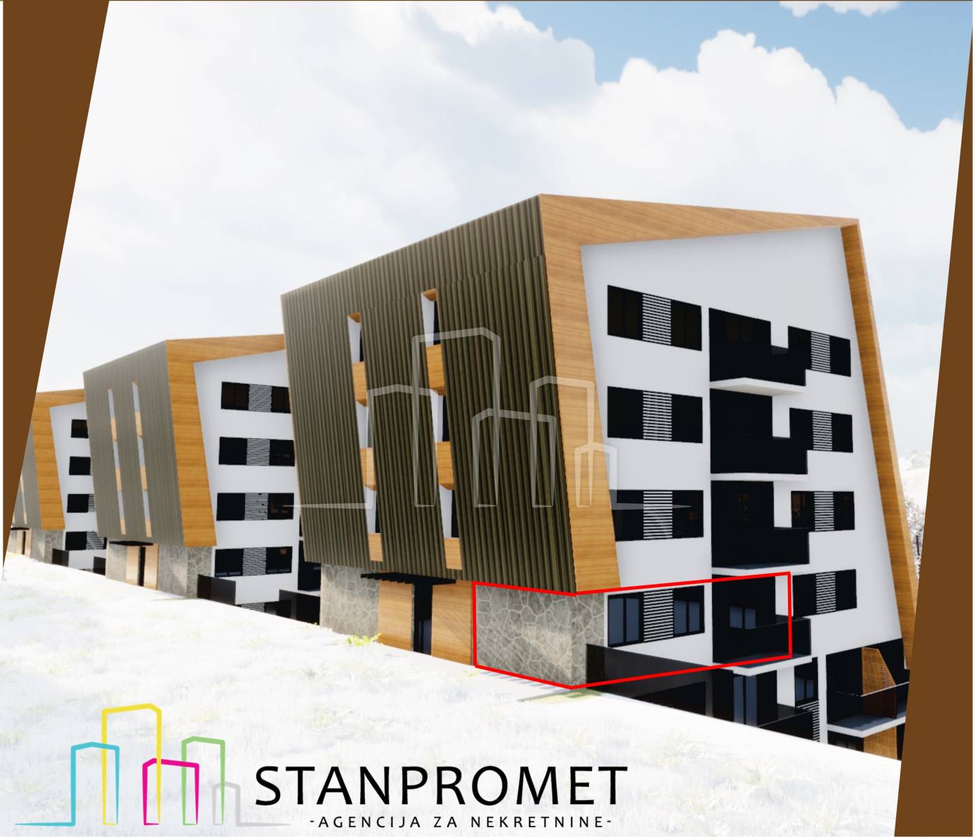 Apartman dvije spavaće od 42,28m² izgradnji Ski Centar Ravna Planina