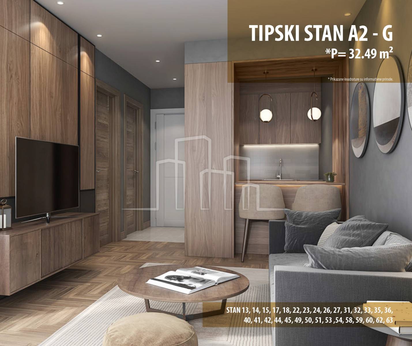 Apartman dvosoban od 32,5m² u izgradnji Snježna dolina Faza 2 Jahorina Lamela A1 i A2