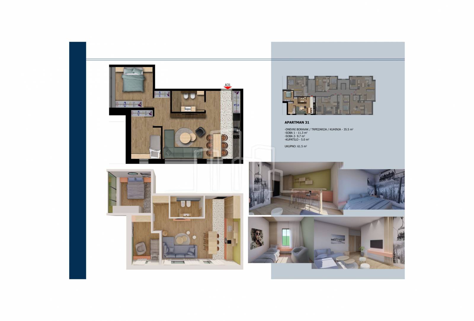 Trosoban lux apartman 31 Horizont Jahorina prodaja