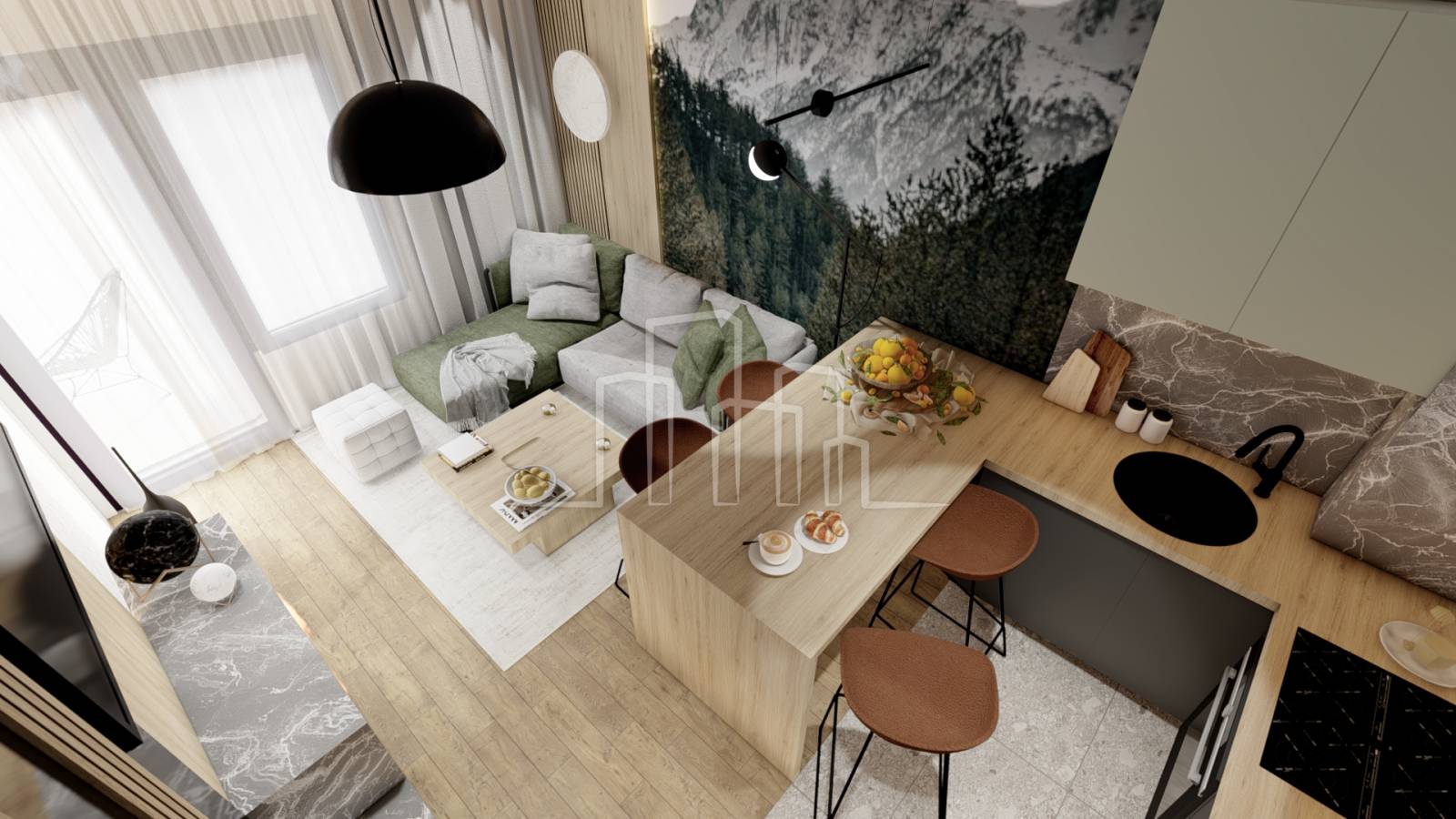 Dvosoban apartman 35m² na prvom spratu Trebević