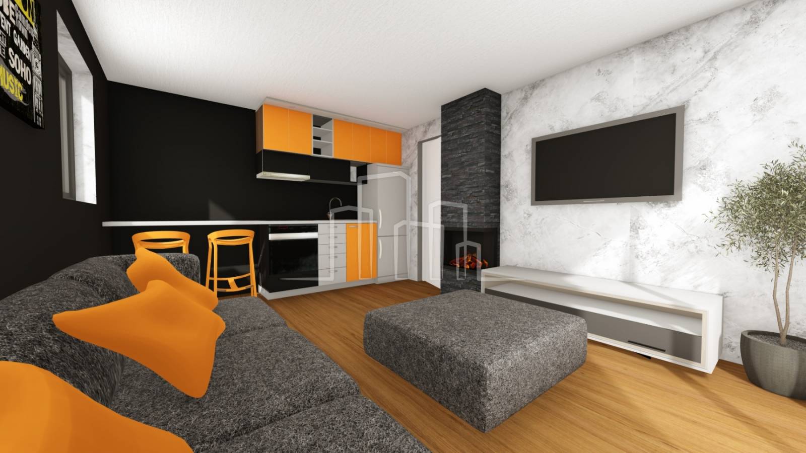 Trosoban apartman 39.27m² Jahorina Dvorišta novogradnja