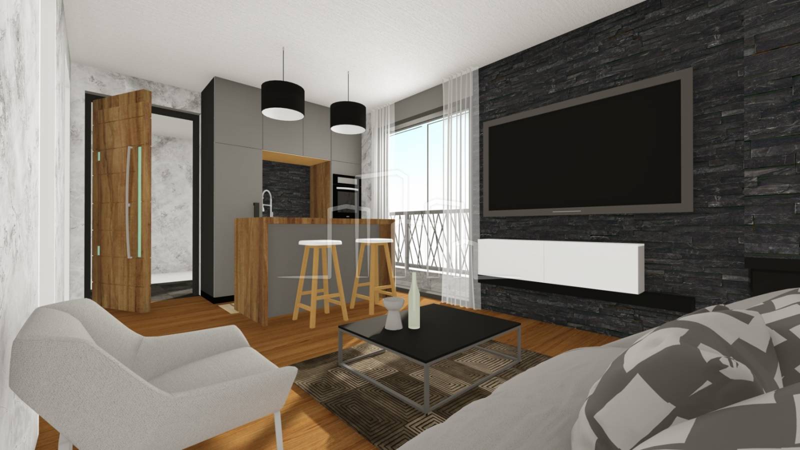 Trosoban apartman 39.27m² Jahorina Dvorišta novogradnja