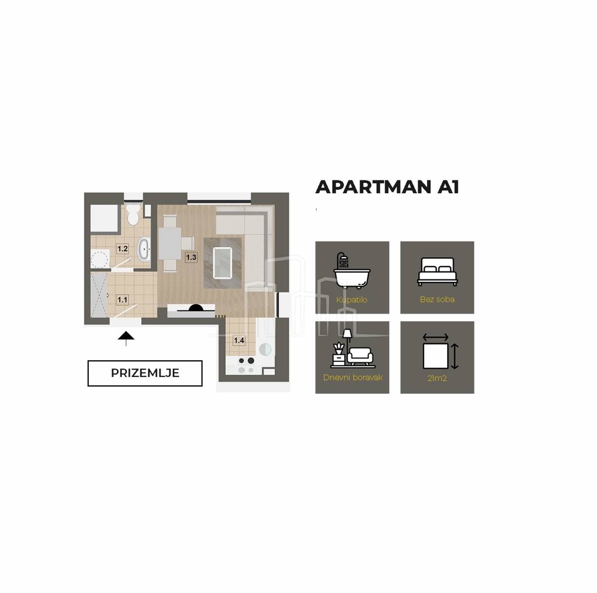 Studio apartman 21m² Jahorina novogradnja nadomak staze Snježna dolina Trnovo