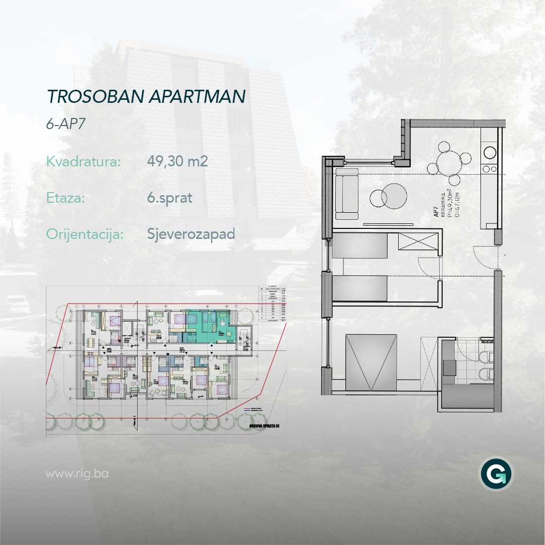 TROSOBAN APARTMAN / NOVOGRADNJA / Trebević / PRODAJA